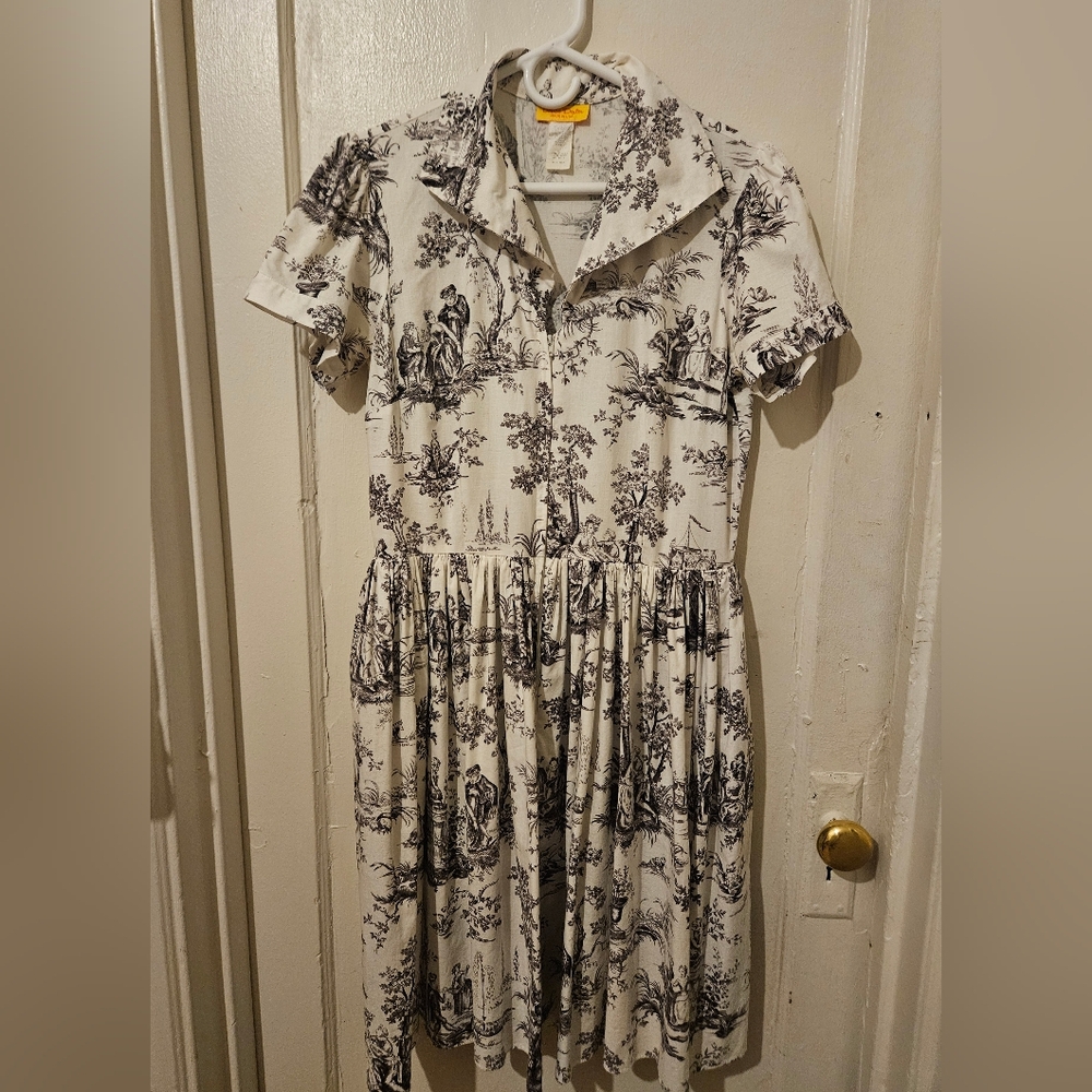 Bernie Dexter Lauren Dress in Toile Print XL EUC Rare